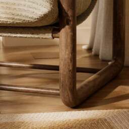 Malia Boho Stripe Chunky Wooden Occasional Armchair - thumbnail 5