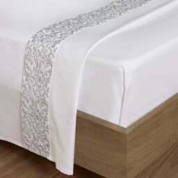 Dorma Elmley Embroidered 100% Cotton Flat Sheet - thumbnail 2