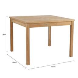 Teak Square Garden Dining Table - thumbnail 6