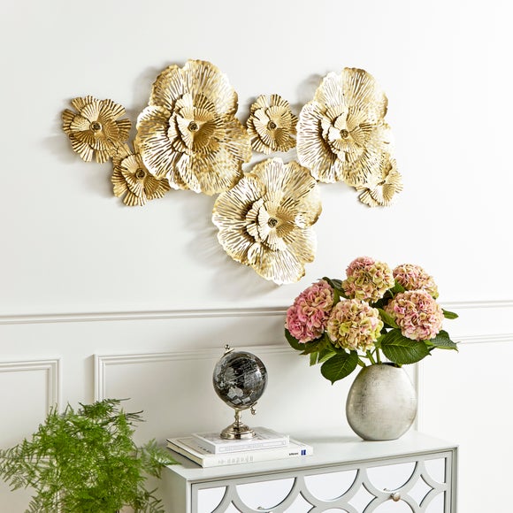 Luxe Floral Gold Metal Wall Art - image 1