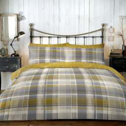 Dreams & Drapes Lodge Connolly Check 100% Brushed Cotton Duvet Cover & Pillowcase Set