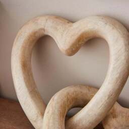 Wooden Linked Hearts Ornament - thumbnail 2