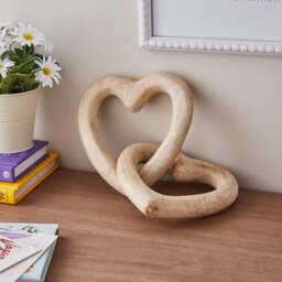 Wooden Linked Hearts Ornament - thumbnail 1