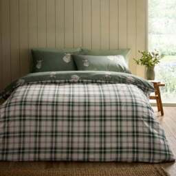 Catherine Lansfield Stag Check Polycotton Duvet Cover & Pillowcase Set - thumbnail 3