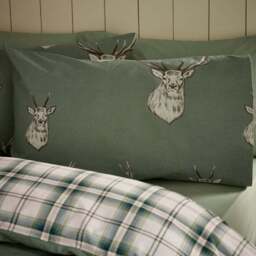Catherine Lansfield Stag Check Polycotton Duvet Cover & Pillowcase Set - thumbnail 2