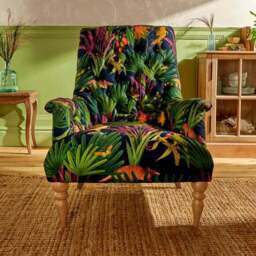 Bibury Buttoned Back Chair, Tropical Treasures Print - thumbnail 2