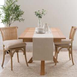 Xavi 6-8 Seater Extending Dining Table with 6 Florine Natural Dining Chairs - thumbnail 1