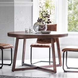 Cantwell 4 Seater Round Dining Table, Mango Wood - thumbnail 1