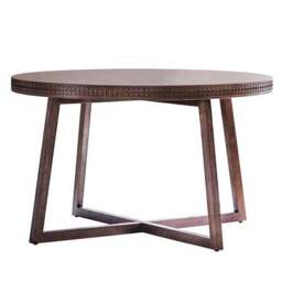 Cantwell 4 Seater Round Dining Table, Mango Wood - thumbnail 3