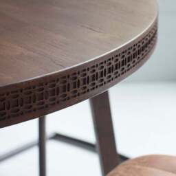 Cantwell 4 Seater Round Dining Table, Mango Wood - thumbnail 2