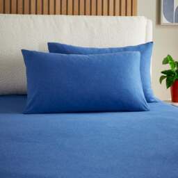 Elements 100% Cotton Jersey Plain Standard Pillowcase Pair