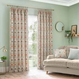 Folk Floral Pencil Pleat Curtains - thumbnail 2