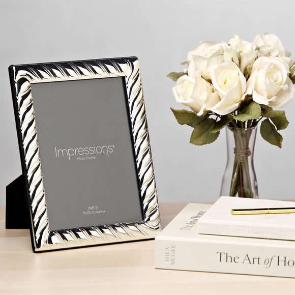 Impressions Silver Plated Swirl Textured Photo Frame - image 1