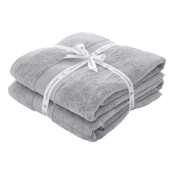 Set of 2 Catherine Lansfield Anti Bacterial Bath Sheets - image 1