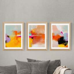 Set of 3 East End Prints Yellow Blush Gallery Wall Framed Prints - thumbnail 1