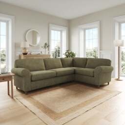 Flori Soft Chenille Corner Sofa - thumbnail 1