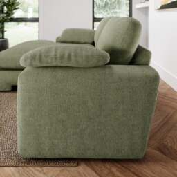 Magnus Vintage Soft Chenille Corner Chaise Sofa - thumbnail 1