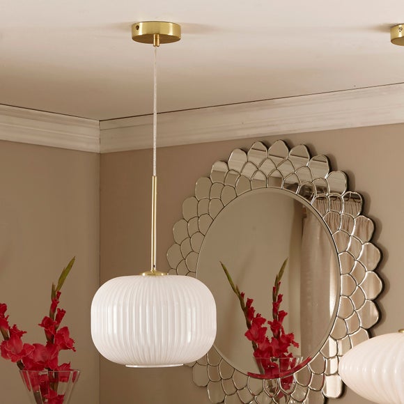 Bella Ribbed Squoval Pendant Light - image 1