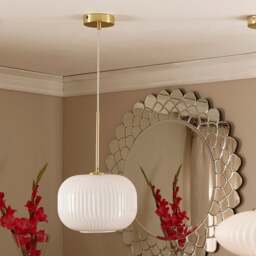 Bella Ribbed Squoval Pendant Light - thumbnail 1
