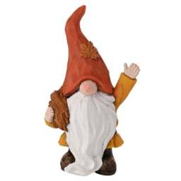 Autumn Gnome Holding Wheat Ornament - thumbnail 1