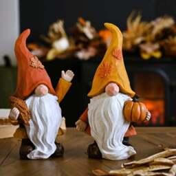 Autumn Gnome Holding Wheat Ornament - thumbnail 3