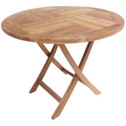 Teak Wooden 4 Seater Round Table - thumbnail 1