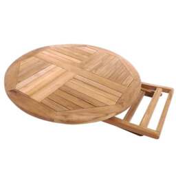 Teak Wooden 4 Seater Round Table - thumbnail 2