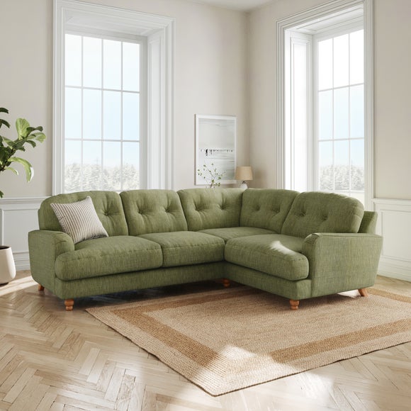 Martha Slub Faux Linen Full Corner Sofa - image 1