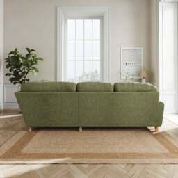 Martha Slub Faux Linen Full Corner Sofa - thumbnail 3