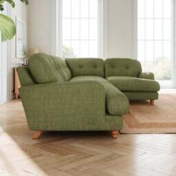 Martha Slub Faux Linen Full Corner Sofa - thumbnail 2