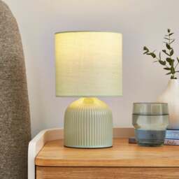 Hebe Ribbed Ceramic Table Lamp - thumbnail 1