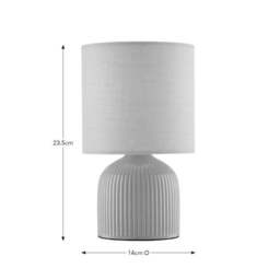 Hebe Ribbed Ceramic Table Lamp - thumbnail 6