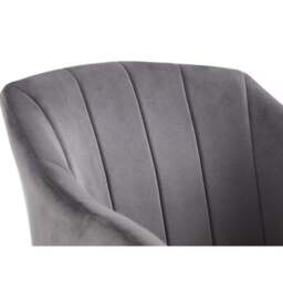 Hobart Set of 2 Scalloped Dining Chairs, Grey Velvet - thumbnail 4