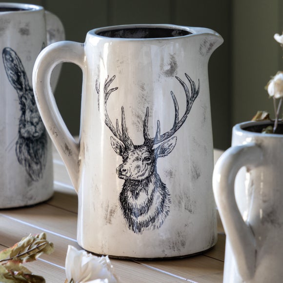 Stag Distressed Pitcher Vase - image 1
