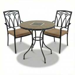 Harrison 71cm Bistro Table Set with 2 Austin Chairs - thumbnail 2