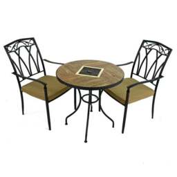 Harrison 71cm Bistro Table Set with 2 Austin Chairs - thumbnail 3