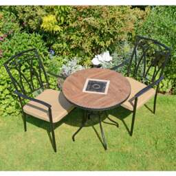 Harrison 71cm Bistro Table Set with 2 Austin Chairs - thumbnail 1