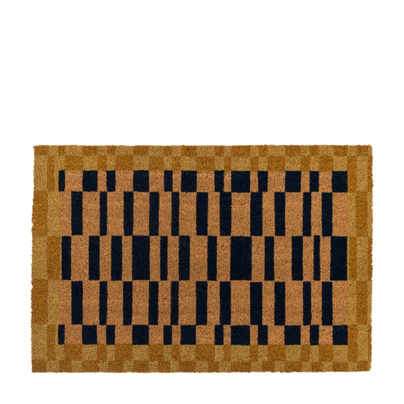 Cedar and Sage Contrasting Geometric Coir Doormat - image 1