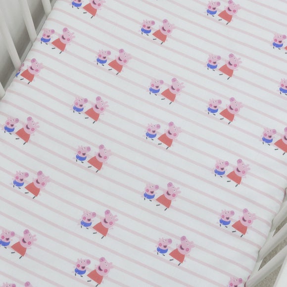 Pack of 2 Peppa Pig Lullabies 100% Cotton Cot Bed Fitted Sheets - image 1