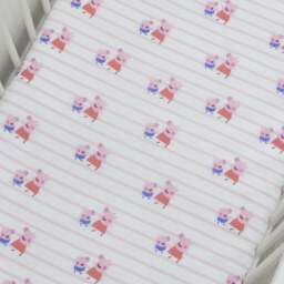 Pack of 2 Peppa Pig Lullabies 100% Cotton Cot Bed Fitted Sheets - thumbnail 1
