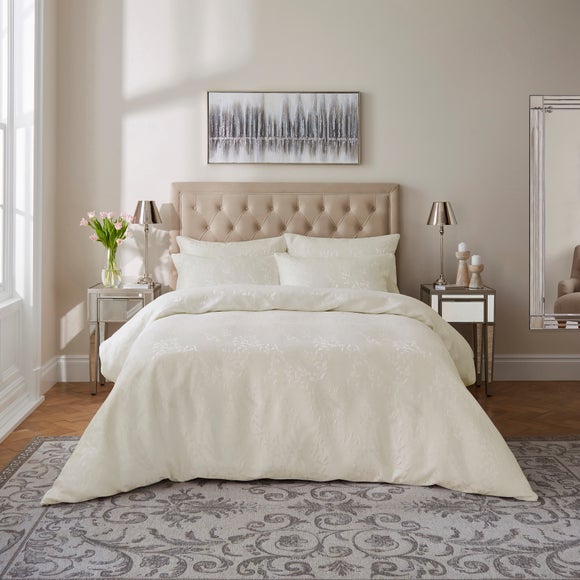 Dorma Luxe Wisteria Ivory Duvet Cover and Pillowcase Set - image 1