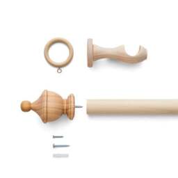 Sherwood Urn Wood Curtain Pole - thumbnail 3