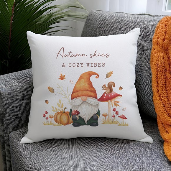 Personalised Autumn Gnome Square Cushion - image 1