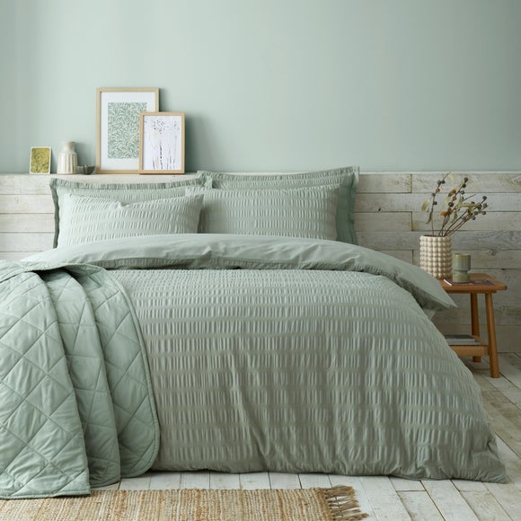 Aria Seersucker 100% Cotton Duvet Cover & Pillowcase Set - image 1