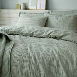 Aria Seersucker 100% Cotton Duvet Cover & Pillowcase Set - thumbnail 5