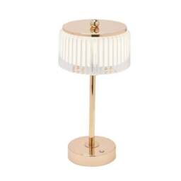 Hestia Gold Base Crystal Trim Rechargeable Colour Changing LED Touch Table Lamp - thumbnail 4