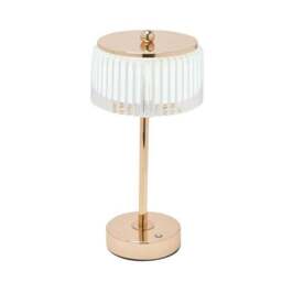 Hestia Gold Base Crystal Trim Rechargeable Colour Changing LED Touch Table Lamp - thumbnail 3
