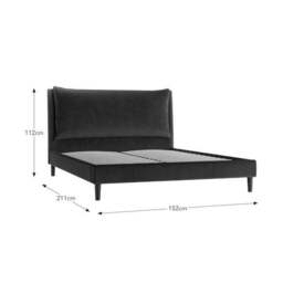 Skylar Velvet Pillow Back Bed Frame - thumbnail 6