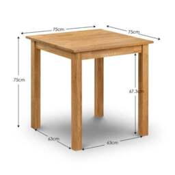 Coxmoor 4 Seater Square Dining Table, Solid Oak - thumbnail 4