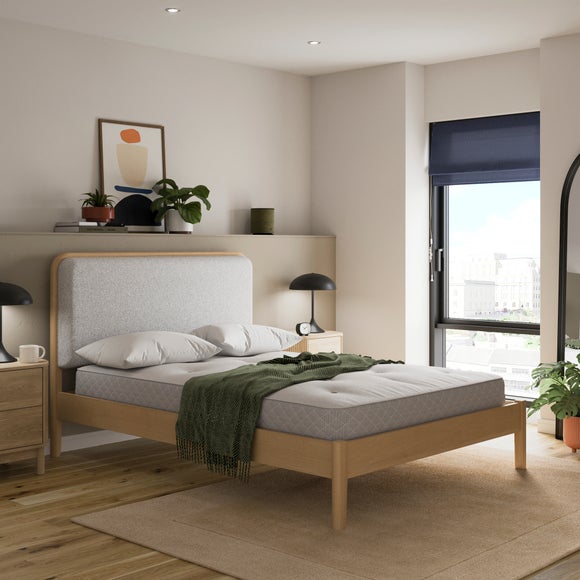 Darla Boucle & Wood Effect Bed Frame - image 1
